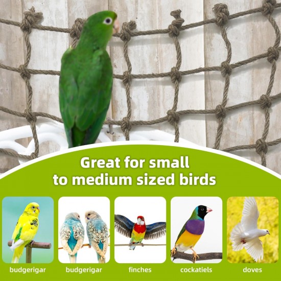 CQJ Parrot Climbing Net Jungle Fever Rope - Toy for Small Animals such as Budgies, Lovebirds, Finches, Cockatiels, Conures (Large: 60x60cm) CQJ Parrot Climbing Net Jungle Fever Rope - Toy for Small Animals such as Budgies, Lovebirds, Finches, Cockatiels, Conures (Large: 60x60cm)