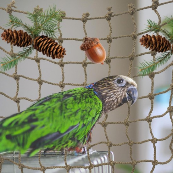 CQJ Parrot Climbing Net Jungle Fever Rope - Toy for Small Animals such as Budgies, Lovebirds, Finches, Cockatiels, Conures (Large: 60x60cm) CQJ Parrot Climbing Net Jungle Fever Rope - Toy for Small Animals such as Budgies, Lovebirds, Finches, Cockatiels, Conures (Large: 60x60cm)