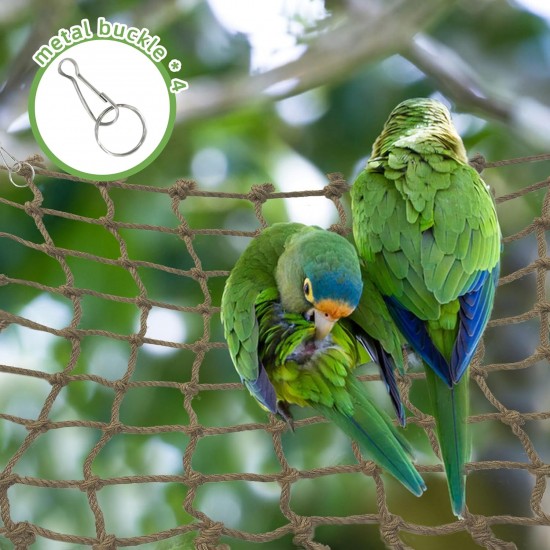 CQJ Parrot Climbing Net Jungle Fever Rope - Toy for Small Animals such as Budgies, Lovebirds, Finches, Cockatiels, Conures (Large: 60x60cm) CQJ Parrot Climbing Net Jungle Fever Rope - Toy for Small Animals such as Budgies, Lovebirds, Finches, Cockatiels, Conures (Large: 60x60cm)