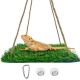 CQJ Reptile Hammock Swing Hanging Bed, PP Grass Pad, Portable Bird Swing Stand, Natural Swing Hanging Bed for Bearded Dragon, Leopard, Gecko, Lizard, Birds, Parrots (Round) CQJ Reptile Hammock Swing Hanging Bed, PP Grass Pad, Portable Bird Swing Stand, Natural Swing Hanging Bed for Bearded Dragon, Leopard, Gecko, Lizard, Birds, Parrots (Round)
