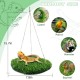 CQJ Reptile Hammock Swing Hanging Bed, PP Grass Pad, Portable Bird Swing Stand, Natural Swing Hanging Bed for Bearded Dragon, Leopard, Gecko, Lizard, Birds, Parrots (Round) CQJ Reptile Hammock Swing Hanging Bed, PP Grass Pad, Portable Bird Swing Stand, Natural Swing Hanging Bed for Bearded Dragon, Leopard, Gecko, Lizard, Birds, Parrots (Round)