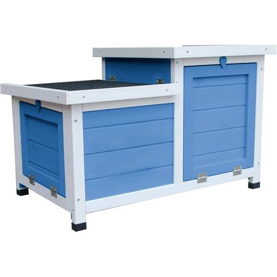 Dehner Happy Home Teatro Rodent Sleeping House Approx. 70 x 45 x 43 cm Fir Wood White/Turquoise