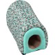 Dehner Hideout Cuddly Cave for Small Animals, Approx. 30.5 x 15 x 18 cm, Nylon/Plush, Turquoise/Grey