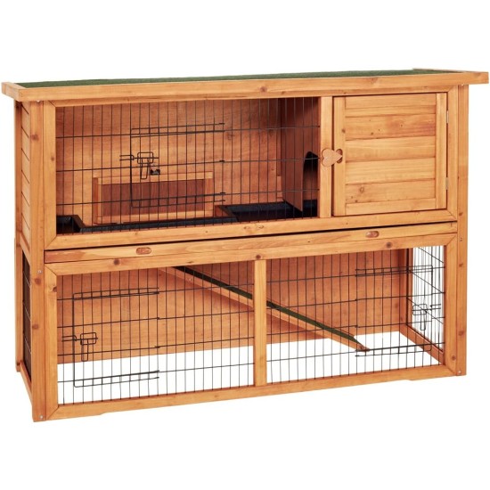Dehner Hoppel Rodent Cage with Outdoor Run Approx. 136 x 50 x 85 cm Natural Wood Dehner Hoppel Rodent Cage with Outdoor Run Approx. 136 x 50 x 85 cm Natural Wood