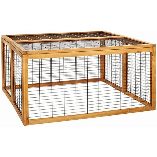 Dehner Rolf Open Enclosure with Fold-Out Roof Approx. 116 x 116 x 58 cm Wooden