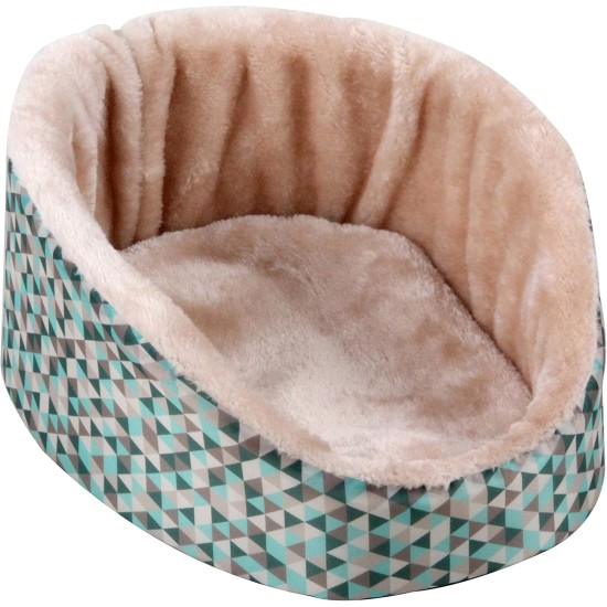 Dehner Small Animal Cuddly Bed Velvet, Approx. 31 x 25 x 13 cm, Nylon/Plush, Rose/Turquoise/Grey Dehner Small Animal Cuddly Bed Velvet, Approx. 31 x 25 x 13 cm, Nylon/Plush, Rose/Turquoise/Grey