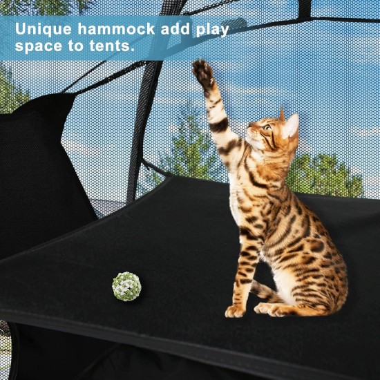 Explore Land Outdoor Pet Tent - Mesh Cat Play Tent, Portable Mesh Playhouse Enclosure for Cat, Rabbit, Puppy and Small Animals in Deck, Yard, Camping, Indoor Travel (Black Tent) Explore Land Outdoor Pet Tent - Mesh Cat Play Tent, Portable Mesh Playhouse Enclosure for Cat, Rabbit, Puppy and Small Animals in Deck, Yard, Camping, Indoor Travel (Black Tent)
