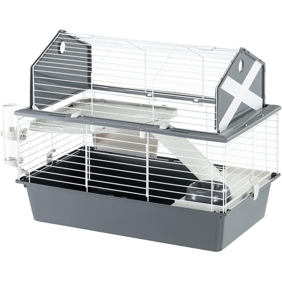 Ferplast BARN Rabbit Cage, Rabbit Cage Small Animal Cage, 2 Levels, Open Roof, Accessories and Rabbit Accessories Included, 78 x 48 x 65 cm Ferplast BARN Rabbit Cage, Rabbit Cage Small Animal Cage, 2 Levels, Open Roof, Accessories and Rabbit Accessories Included, 78 x 48 x 65 cm