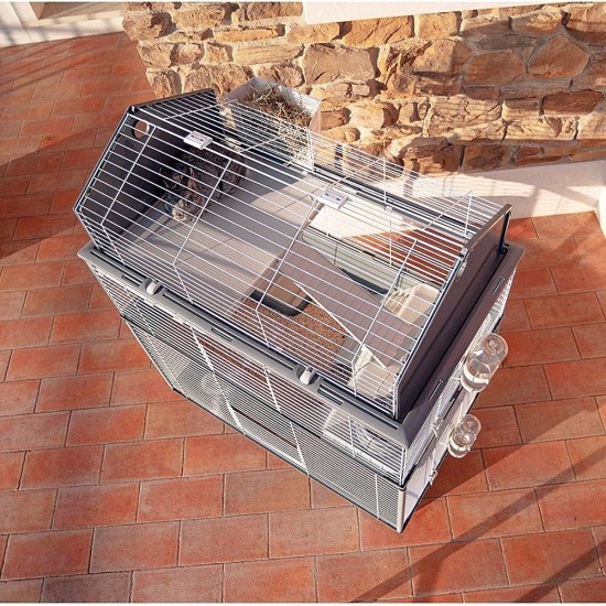 Ferplast BARN Rabbit Cage, Rabbit Cage Small Animal Cage, 2 Levels, Open Roof, Accessories and Rabbit Accessories Included, 78 x 48 x 65 cm Ferplast BARN Rabbit Cage, Rabbit Cage Small Animal Cage, 2 Levels, Open Roof, Accessories and Rabbit Accessories Included, 78 x 48 x 65 cm