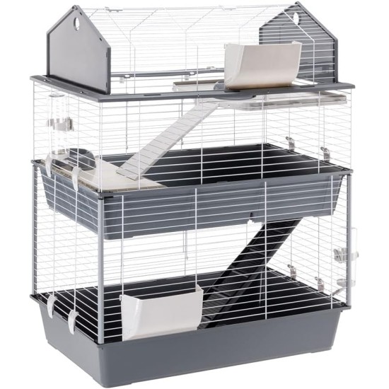 Ferplast BARN Rabbit Cage, Rabbit Cage Small Animal Cage, 2 Levels, Open Roof, Accessories and Rabbit Accessories Included, 78 x 48 x 65 cm Ferplast BARN Rabbit Cage, Rabbit Cage Small Animal Cage, 2 Levels, Open Roof, Accessories and Rabbit Accessories Included, 78 x 48 x 65 cm