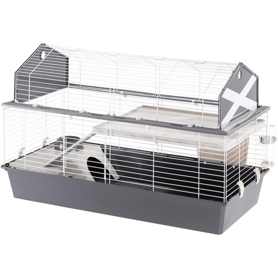 Ferplast BARN Rabbit Cage, Rabbit Cage Small Animal Cage, 2 Levels, Open Roof, Accessories and Rabbit Accessories Included, 78 x 48 x 65 cm Ferplast BARN Rabbit Cage, Rabbit Cage Small Animal Cage, 2 Levels, Open Roof, Accessories and Rabbit Accessories Included, 78 x 48 x 65 cm