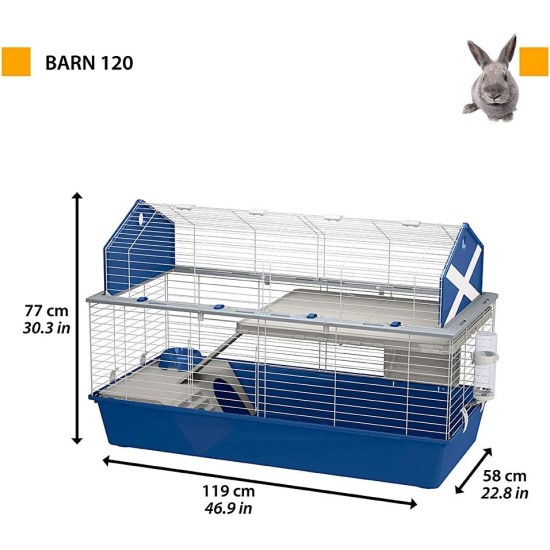 Ferplast BARN Rabbit Cage, Rabbit Cage Small Animal Cage, 2 Levels, Open Roof, Accessories and Rabbit Accessories Included, 78 x 48 x 65 cm Ferplast BARN Rabbit Cage, Rabbit Cage Small Animal Cage, 2 Levels, Open Roof, Accessories and Rabbit Accessories Included, 78 x 48 x 65 cm