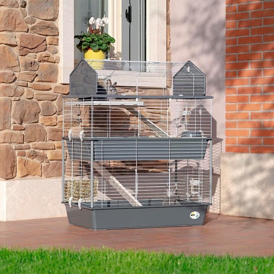 Ferplast BARN Rabbit Cage, Rabbit Cage Small Animal Cage, 2 Levels, Open Roof, Accessories and Rabbit Accessories Included, 78 x 48 x 65 cm Ferplast BARN Rabbit Cage, Rabbit Cage Small Animal Cage, 2 Levels, Open Roof, Accessories and Rabbit Accessories Included, 78 x 48 x 65 cm