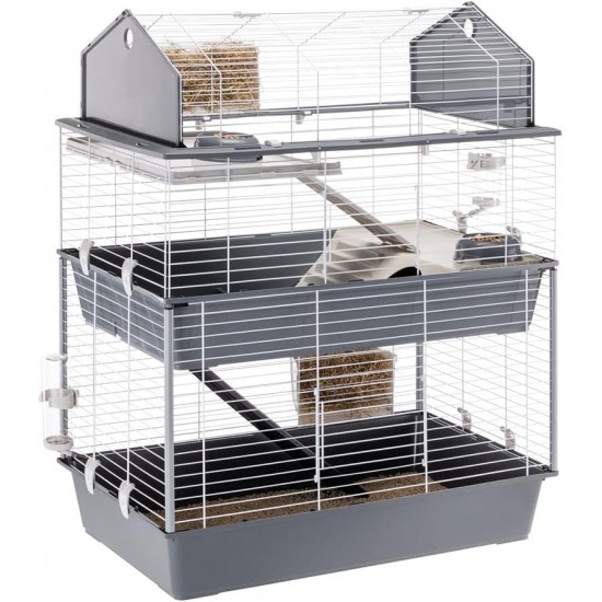 Ferplast BARN Rabbit Cage, Rabbit Cage Small Animal Cage, 2 Levels, Open Roof, Accessories and Rabbit Accessories Included, 95 x 57 x 121 cm Ferplast BARN Rabbit Cage, Rabbit Cage Small Animal Cage, 2 Levels, Open Roof, Accessories and Rabbit Accessories Included, 95 x 57 x 121 cm