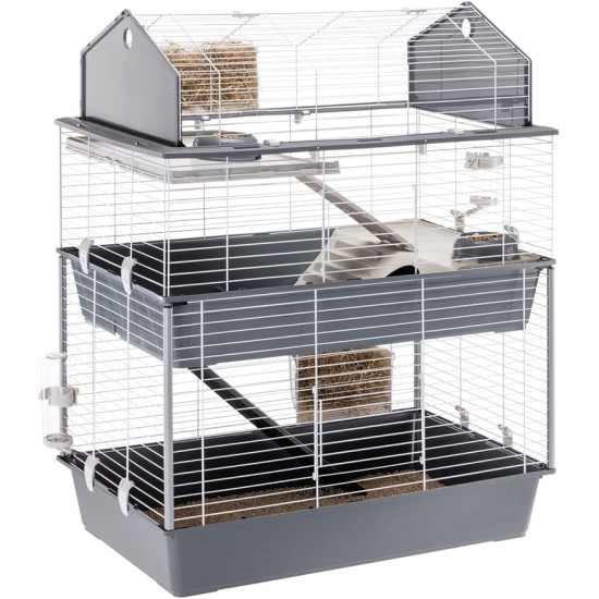 Ferplast BARN Rabbit Cage, Rabbit Cage Small Animal Cage, 2 Levels, Open Roof, Accessories and Rabbit Accessories Included, 95 x 57 x 121 cm Ferplast BARN Rabbit Cage, Rabbit Cage Small Animal Cage, 2 Levels, Open Roof, Accessories and Rabbit Accessories Included, 95 x 57 x 121 cm