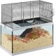 Ferplast Gerbil Cage Gabry Rodents Structure on Two Tier Accessories Included, Glass Tank and Black Lacquered Metal Mesh Ferplast Gerbil Cage Gabry Rodents Structure on Two Tier Accessories Included, Glass Tank and Black Lacquered Metal Mesh