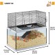 Ferplast Gerbil Cage Gabry Rodents Structure on Two Tier Accessories Included, Glass Tank and Black Lacquered Metal Mesh Ferplast Gerbil Cage Gabry Rodents Structure on Two Tier Accessories Included, Glass Tank and Black Lacquered Metal Mesh