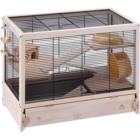 Ferplast HAMSTERVILLE Hamster Habitat Cage, Sturdy Wooden Structure, Black Ferplast HAMSTERVILLE Hamster Habitat Cage, Sturdy Wooden Structure, Black