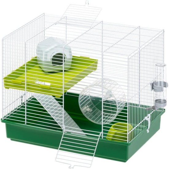 Ferplast Hamster Duo Cage with White Bars and Accessories Ferplast Hamster Duo Cage with White Bars and Accessories