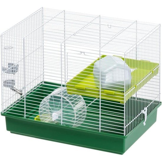 Ferplast Hamster Duo Cage with White Bars and Accessories Ferplast Hamster Duo Cage with White Bars and Accessories