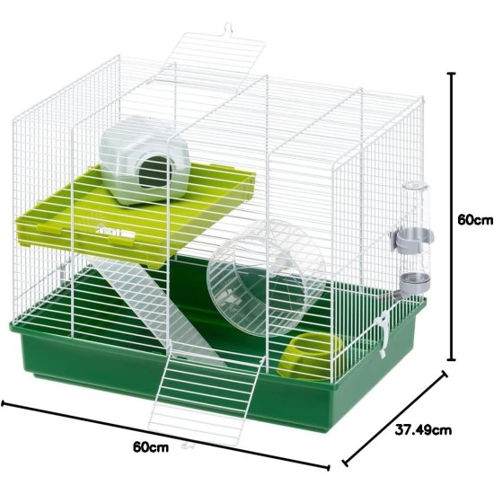 Ferplast Hamster Duo Cage with White Bars and Accessories Ferplast Hamster Duo Cage with White Bars and Accessories