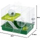 Ferplast Hamster Duo Cage with White Bars and Accessories Ferplast Hamster Duo Cage with White Bars and Accessories