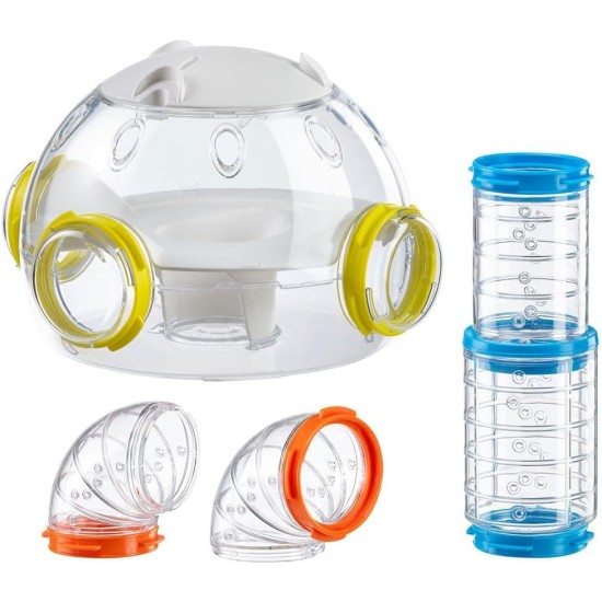 Ferplast Hamster Tube Set, Accessories for Hamster Cage, Total 7 Pieces, Transparent Hamster Tunnel Tube with Ventilation Holes, Includes Accessories, Kit Tube Tunnel, Hamster Toy Ferplast Hamster Tube Set, Accessories for Hamster Cage, Total 7 Pieces, Transparent Hamster Tunnel Tube with Ventilation Holes, Includes Accessories, Kit Tube Tunnel, Hamster Toy
