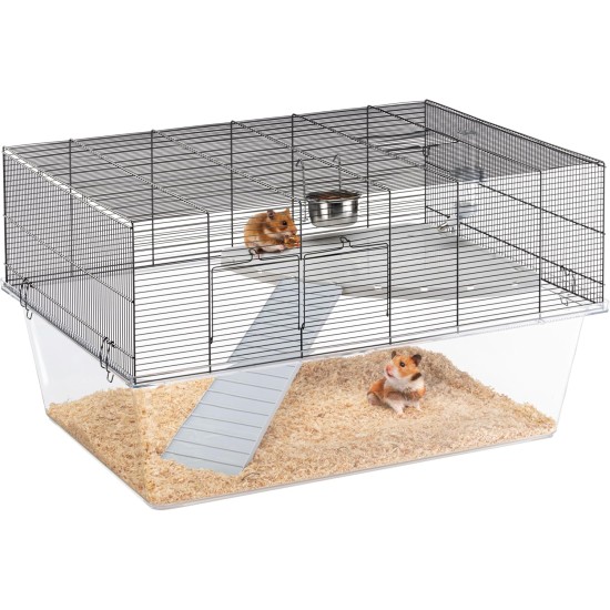 Ferplast Hamsterk Mouse Cage and Cage for Gerbil Glassy 80, Two Tier Accessories Habitat for Small Animals, High and Spacious Base, Safety Hooks on Doors, 78.5 x 57.5 x 44.5 cm Ferplast Hamsterk Mouse Cage and Cage for Gerbil Glassy 80, Two Tier Accessories Habitat for Small Animals, High and Spacious Base, Safety Hooks on Doors, 78.5 x 57.5 x 44.5 cm