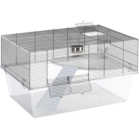 Ferplast Hamsterk Mouse Cage and Cage for Gerbil Glassy 80, Two Tier Accessories Habitat for Small Animals, High and Spacious Base, Safety Hooks on Doors, 78.5 x 57.5 x 44.5 cm Ferplast Hamsterk Mouse Cage and Cage for Gerbil Glassy 80, Two Tier Accessories Habitat for Small Animals, High and Spacious Base, Safety Hooks on Doors, 78.5 x 57.5 x 44.5 cm