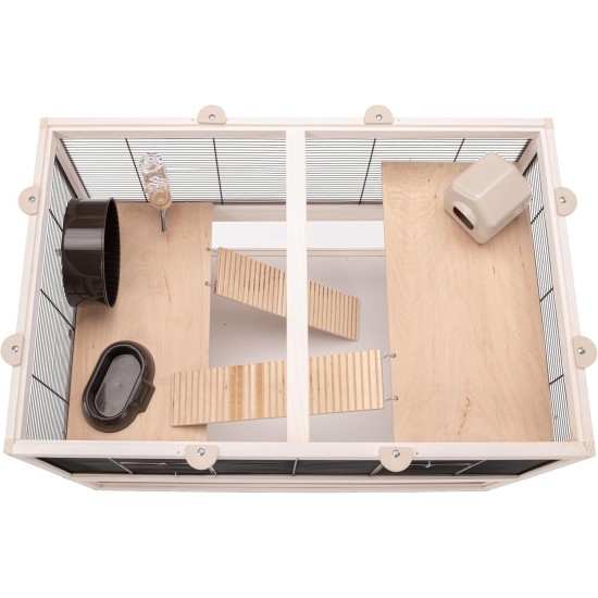 Ferplast Hamsterkäfig DOMSTER, Mauskäfig & Hamsterhaus, 3 Ebenen, mit Zubehör, Plattformen und Leitern, Lackiertes Metallgitter und FSC-Holz, Transparenter Boden, Hamsterkäfig Holz 80 x 50 x h 56 cm Ferplast Hamsterkäfig DOMSTER, Mauskäfig & Hamsterhaus, 3 Ebenen, mit Zubehör, Plattformen und Leitern, Lackiertes Metallgitter und FSC-Holz, Transparenter Boden, Hamsterkäfig Holz 80 x 50 x h 56 cm