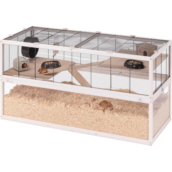 Ferplast Hamsterkäfig DOMSTER, Mauskäfig Hamsterhaus, 3 Ebenen, mit Zubehör, Plattformen Leitern, Lackiertes Metallgitter und FSC-Holz, Transparenter Boden, Hamsterkäfig Holz 120 x 50 x h 66,5 cm Ferplast Hamsterkäfig DOMSTER, Mauskäfig Hamsterhaus, 3 Ebenen, mit Zubehör, Plattformen Leitern, Lackiertes Metallgitter und FSC-Holz, Transparenter Boden, Hamsterkäfig Holz 120 x 50 x h 66,5 cm