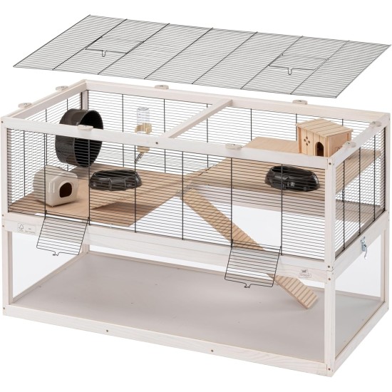 Ferplast Hamsterkäfig DOMSTER, Mauskäfig Hamsterhaus, 3 Ebenen, mit Zubehör, Plattformen Leitern, Lackiertes Metallgitter und FSC-Holz, Transparenter Boden, Hamsterkäfig Holz 120 x 50 x h 66,5 cm Ferplast Hamsterkäfig DOMSTER, Mauskäfig Hamsterhaus, 3 Ebenen, mit Zubehör, Plattformen Leitern, Lackiertes Metallgitter und FSC-Holz, Transparenter Boden, Hamsterkäfig Holz 120 x 50 x h 66,5 cm