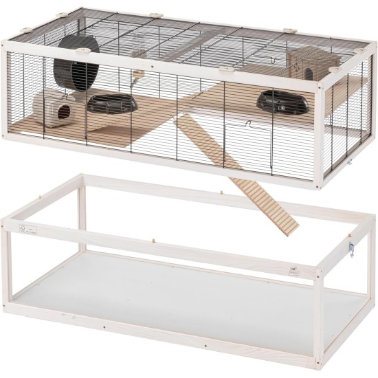 Ferplast Hamsterkäfig DOMSTER, Mauskäfig Hamsterhaus, 3 Ebenen, mit Zubehör, Plattformen Leitern, Lackiertes Metallgitter und FSC-Holz, Transparenter Boden, Hamsterkäfig Holz 120 x 50 x h 66,5 cm Ferplast Hamsterkäfig DOMSTER, Mauskäfig Hamsterhaus, 3 Ebenen, mit Zubehör, Plattformen Leitern, Lackiertes Metallgitter und FSC-Holz, Transparenter Boden, Hamsterkäfig Holz 120 x 50 x h 66,5 cm
