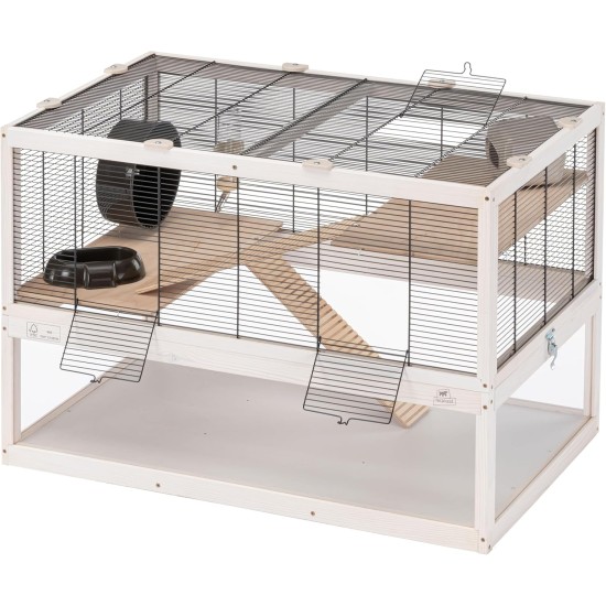 Ferplast Hamsterkäfig DOMSTER, Mauskäfig Hamsterhaus, 3 Ebenen, mit Zubehör, Plattformen Leitern, Lackiertes Metallgitter und FSC-Holz, Transparenter Boden, Hamsterkäfig Holz 120 x 50 x h 66,5 cm Ferplast Hamsterkäfig DOMSTER, Mauskäfig Hamsterhaus, 3 Ebenen, mit Zubehör, Plattformen Leitern, Lackiertes Metallgitter und FSC-Holz, Transparenter Boden, Hamsterkäfig Holz 120 x 50 x h 66,5 cm