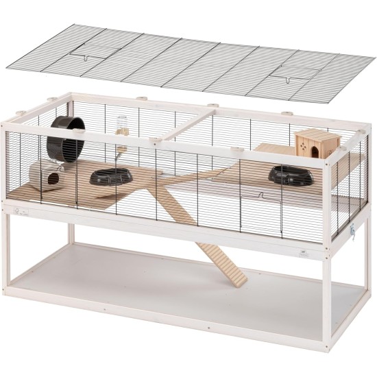 Ferplast Hamsterkäfig DOMSTER, Mauskäfig Hamsterhaus, 3 Ebenen, mit Zubehör, Plattformen Leitern, Lackiertes Metallgitter und FSC-Holz, Transparenter Boden, Hamsterkäfig Holz 120 x 50 x h 66,5 cm Ferplast Hamsterkäfig DOMSTER, Mauskäfig Hamsterhaus, 3 Ebenen, mit Zubehör, Plattformen Leitern, Lackiertes Metallgitter und FSC-Holz, Transparenter Boden, Hamsterkäfig Holz 120 x 50 x h 66,5 cm