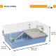 Ferplast Hamsterkäfig, Mäusekäfig MILOS Jumbo, Käfig für Hamster Mäuse, Kunststoffboden Struktur aus recyceltem Eisen, Einfache Wartung, Modulares Käfigsystem, Inklusive Zubehör, 69,5 x 46 x h 41 cm
