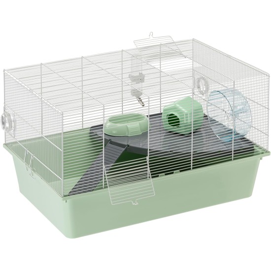 Ferplast Hamsterkäfig, Mäusekäfig MILOS Jumbo, Käfig für Hamster Mäuse, Kunststoffboden Struktur aus recyceltem Eisen, Einfache Wartung, Modulares Käfigsystem, Inklusive Zubehör, 69,5 x 46 x h 41 cm Ferplast Hamsterkäfig, Mäusekäfig MILOS Jumbo, Käfig für Hamster Mäuse, Kunststoffboden Struktur aus recyceltem Eisen, Einfache Wartung, Modulares Käfigsystem, Inklusive Zubehör, 69,5 x 46 x h 41 cm