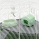 Ferplast Hamsterkäfig, Mäusekäfig MILOS Jumbo, Käfig für Hamster Mäuse, Kunststoffboden Struktur aus recyceltem Eisen, Einfache Wartung, Modulares Käfigsystem, Inklusive Zubehör, 69,5 x 46 x h 41 cm