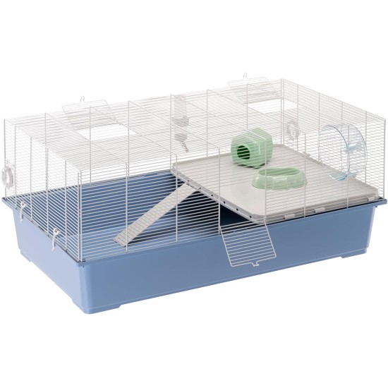 Ferplast Hamsterkäfig, Mäusekäfig MILOS Jumbo, Käfig für Hamster Mäuse, Kunststoffboden Struktur aus recyceltem Eisen, Einfache Wartung, Modulares Käfigsystem, Inklusive Zubehör, 69,5 x 46 x h 41 cm Ferplast Hamsterkäfig, Mäusekäfig MILOS Jumbo, Käfig für Hamster Mäuse, Kunststoffboden Struktur aus recyceltem Eisen, Einfache Wartung, Modulares Käfigsystem, Inklusive Zubehör, 69,5 x 46 x h 41 cm