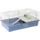 Ferplast Hamsterkäfig, Mäusekäfig MILOS Jumbo, Käfig für Hamster Mäuse, Kunststoffboden Struktur aus recyceltem Eisen, Einfache Wartung, Modulares Käfigsystem, Inklusive Zubehör, 69,5 x 46 x h 41 cm