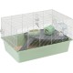 Ferplast Hamsterkäfig, Mäusekäfig MILOS Jumbo, Käfig für Hamster Mäuse, Kunststoffboden Struktur aus recyceltem Eisen, Einfache Wartung, Modulares Käfigsystem, Inklusive Zubehör, 69,5 x 46 x h 41 cm