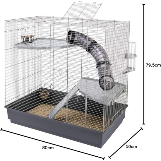 Ferplast Jenny Rat Cage, 80 x 50 x 79.5 cm, Grey Ferplast Jenny Rat Cage, 80 x 50 x 79.5 cm, Grey