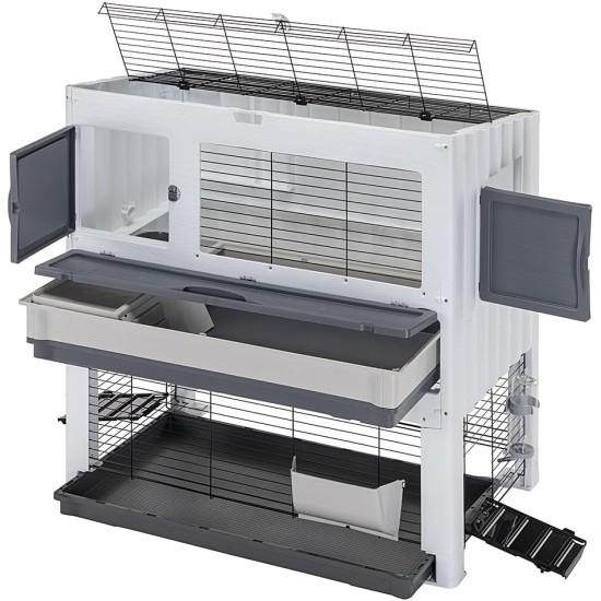 Ferplast Kaninchenkäfig BONNIE mit Haustiergehege, Kaninchenstall für den Innenbereich, Meerschweinchenkäfig, mit Gehege für Kaninchen, Kaninchenhaus und Wasserflasche, 108 x 64 x H 113 cm Ferplast Kaninchenkäfig BONNIE mit Haustiergehege, Kaninchenstall für den Innenbereich, Meerschweinchenkäfig, mit Gehege für Kaninchen, Kaninchenhaus und Wasserflasche, 108 x 64 x H 113 cm