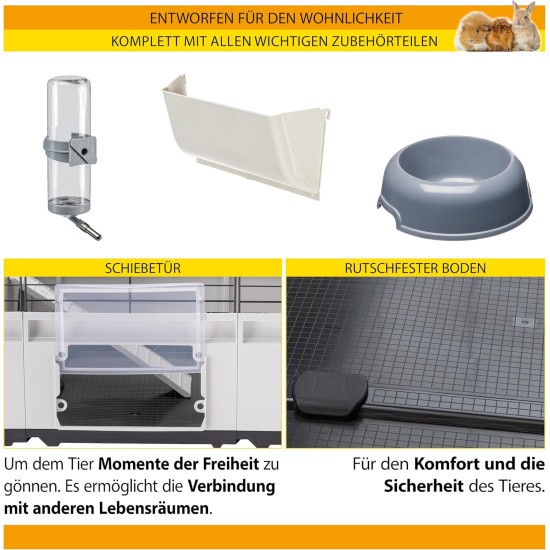 Ferplast Kaninchenkäfig, Hasenkäfig, Meerschweinchenkäfig, MODULAR 4, Modularer, erweiterbare, käfig groß, mit Zubehör, Viel Platz, 179 x 72 x h 56 cm Ferplast Kaninchenkäfig, Hasenkäfig, Meerschweinchenkäfig, MODULAR 4, Modularer, erweiterbare, käfig groß, mit Zubehör, Viel Platz, 179 x 72 x h 56 cm