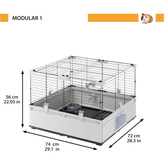 Ferplast Kaninchenkäfig, Hasenkäfig, Meerschweinchenkäfig, MODULAR 4, Modularer, erweiterbare, käfig groß, mit Zubehör, Viel Platz, 179 x 72 x h 56 cm Ferplast Kaninchenkäfig, Hasenkäfig, Meerschweinchenkäfig, MODULAR 4, Modularer, erweiterbare, käfig groß, mit Zubehör, Viel Platz, 179 x 72 x h 56 cm