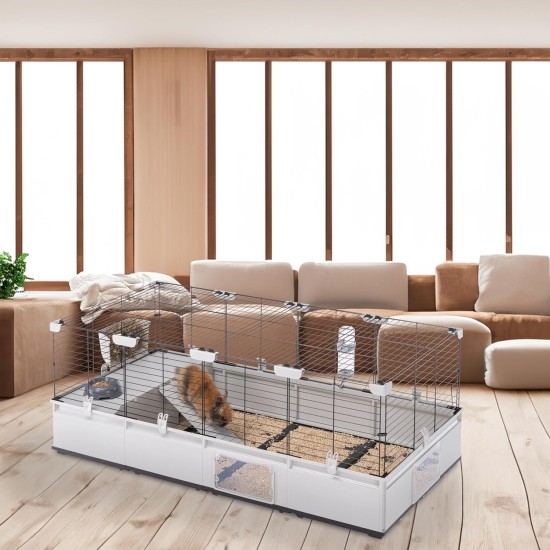 Ferplast Kaninchenkäfig, Hasenkäfig, Meerschweinchenkäfig, MODULAR 4, Modularer, erweiterbare, käfig groß, mit Zubehör, Viel Platz, 179 x 72 x h 56 cm Ferplast Kaninchenkäfig, Hasenkäfig, Meerschweinchenkäfig, MODULAR 4, Modularer, erweiterbare, käfig groß, mit Zubehör, Viel Platz, 179 x 72 x h 56 cm