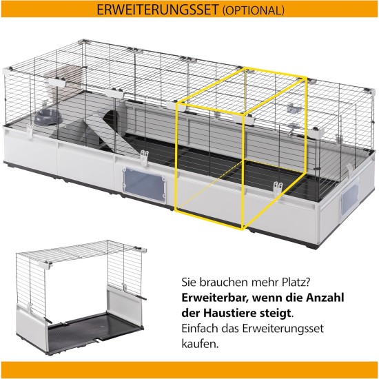 Ferplast Kaninchenkäfig, Hasenkäfig, Meerschweinchenkäfig, MODULAR 4, Modularer, erweiterbare, käfig groß, mit Zubehör, Viel Platz, 179 x 72 x h 56 cm Ferplast Kaninchenkäfig, Hasenkäfig, Meerschweinchenkäfig, MODULAR 4, Modularer, erweiterbare, käfig groß, mit Zubehör, Viel Platz, 179 x 72 x h 56 cm