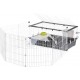 Ferplast Kaninchenkäfig PARKHOME 100, Meerschweinchenkäfig, Kleintiere, mit Kaninchenstall, Kaninchenhaus und Trinknapf, 95 x 177,5 x H 56 cm, aus Kunststoff mit Aufklappbarem Dach Ferplast Kaninchenkäfig PARKHOME 100, Meerschweinchenkäfig, Kleintiere, mit Kaninchenstall, Kaninchenhaus und Trinknapf, 95 x 177,5 x H 56 cm, aus Kunststoff mit Aufklappbarem Dach
