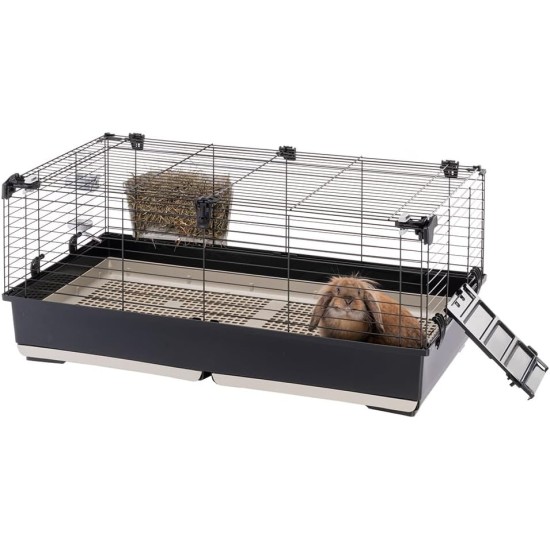 Ferplast Kaninchenkäfig TOMMY 100, Meerschweinchenkäfig, Kaninchen, Kleintiere, Kaninchenstall Indoor mit Gitter und Tränke, 99,5 x 53 x H 48 cm, Dach zum Öffnen, aus Lackiertem Metall und Kunststoff Ferplast Kaninchenkäfig TOMMY 100, Meerschweinchenkäfig, Kaninchen, Kleintiere, Kaninchenstall Indoor mit Gitter und Tränke, 99,5 x 53 x H 48 cm, Dach zum Öffnen, aus Lackiertem Metall und Kunststoff