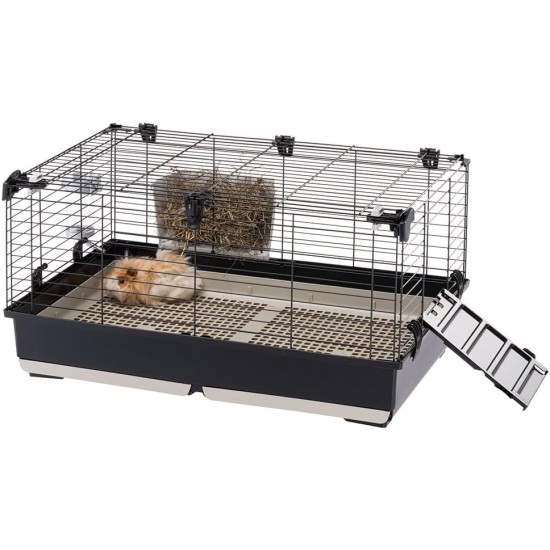Ferplast Kaninchenkäfig TOMMY 100, Meerschweinchenkäfig, Kaninchen, Kleintiere, Kaninchenstall Indoor mit Gitter und Tränke, 99,5 x 53 x H 48 cm, Dach zum Öffnen, aus Lackiertem Metall und Kunststoff Ferplast Kaninchenkäfig TOMMY 100, Meerschweinchenkäfig, Kaninchen, Kleintiere, Kaninchenstall Indoor mit Gitter und Tränke, 99,5 x 53 x H 48 cm, Dach zum Öffnen, aus Lackiertem Metall und Kunststoff